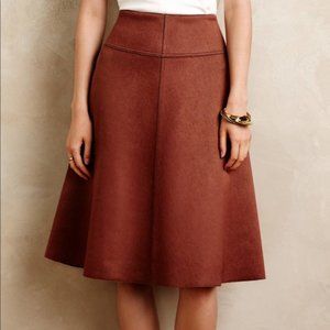 Anthro HD Paris A-line Midi Neoprene Skirt 12 !